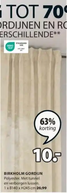 Jysk BIRKHOLM GORDIJN aanbieding