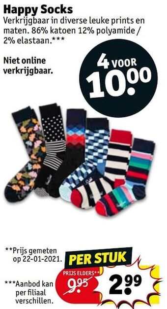 Kruidvat Happy socks aanbieding