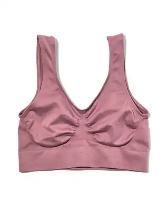 HEMA Hema niet voorgevormde bh top naadloos oudroze (oudroze) aanbieding
