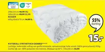 Jysk KVITEKOLL SYNTHETISCH DEKBED aanbieding