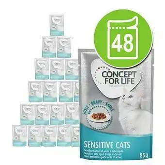 Zooplus 48x85g All Cats 10+ in Saus Concept for Life Kattenvoer aanbieding