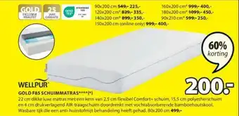 Jysk GOLD F85 SCHUIMMATRAS aanbieding