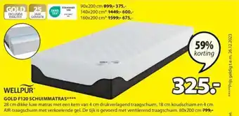 Jysk GOLD F120 SCHUIMMATRAS aanbieding