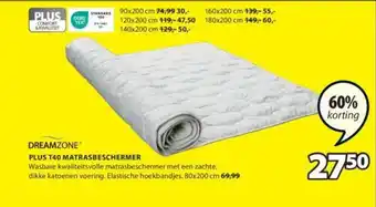 Jysk PLUS T40 MATRASBESCHERMER aanbieding