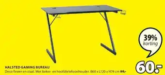 Jysk HALSTED GAMING BUREAU B60 x L120 x H74 cm aanbieding