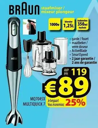 Braun staafmixer - mixeur plongeur mq7045x multiquick 7
