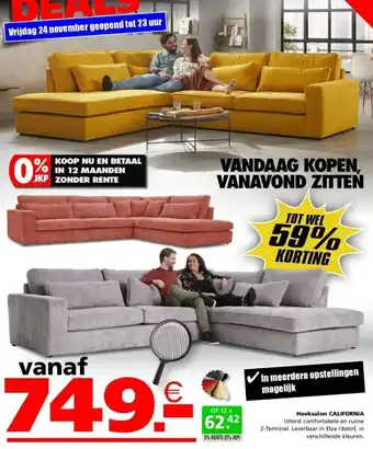 Seats and Sofas California hoeksalon aanbieding
