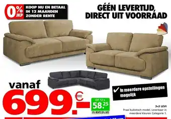 Seats and Sofas Levi 3-zits + 2-zits salon aanbieding