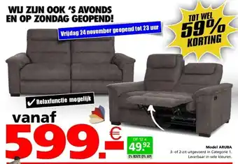 Seats and Sofas Aruba 3-zits of 2-zits salon aanbieding