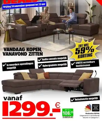 Seats and Sofas Royal hoeksalon aanbieding