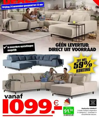 Seats and Sofas Marley u salon aanbieding