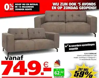Seats and Sofas Cadillac 2,5-zits + 2-zits salon aanbieding