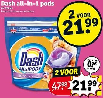 Kruidvat Dash all-in-1 pods aanbieding