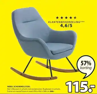 Jysk NEBEL SCHOMMELSTOEL aanbieding