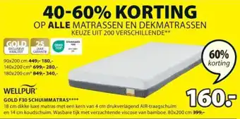 Jysk GOLD F30 SCHUIMMATRAS aanbieding