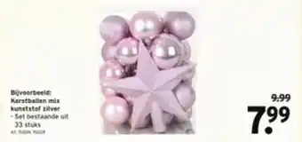 Kerstballen mix kunststof zilver