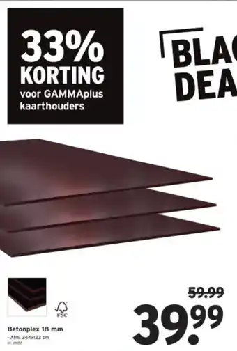 GAMMA Betonplex 18 mm aanbieding