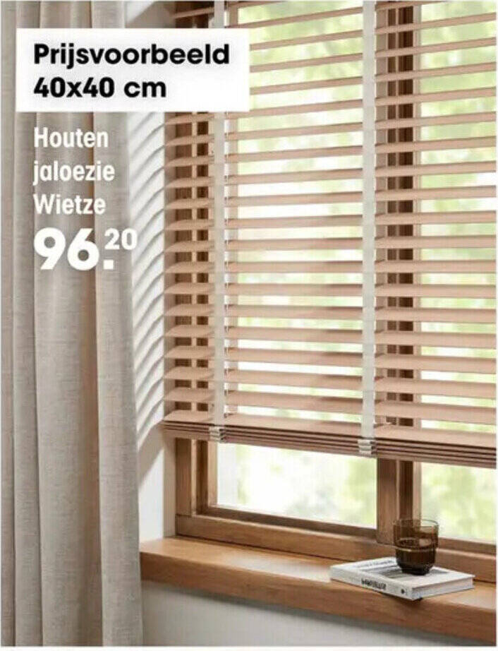 Houten jaloezie Wietze 40x40 cm promotie bij Kwantum