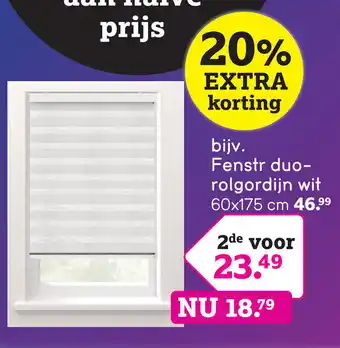 Leen Bakker Fenstr duo- rolgordijn wit aanbieding