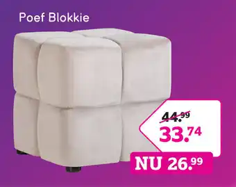 Leen Bakker Poef Blokkie aanbieding