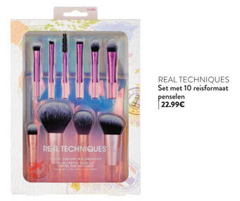 Di REAL TECHNIQUES Set met 10 reisformaat penselen aanbieding