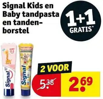 Kruidvat Signal kids en baby tandpasta en tanden­borstel aanbieding