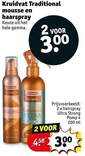 Kruidvat Hairspray ultra strong pomp 4 200ml aanbieding