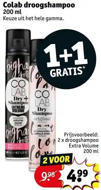 Kruidvat Droogshampoo extra volume 200ml aanbieding