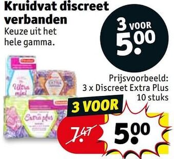 Kruidvat Discreet extra plus aanbieding
