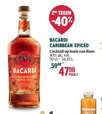 Delhaize Bacardi caribbean spiced aanbieding