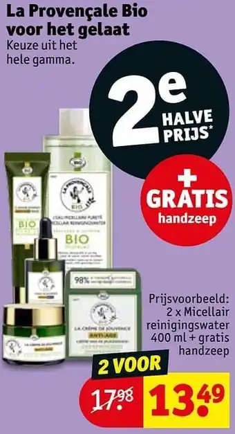Kruidvat Micellair reinigingswater + gratis handzeep 400ml aanbieding