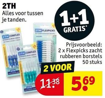Kruidvat Flexpicks zacht rubberen borstels aanbieding