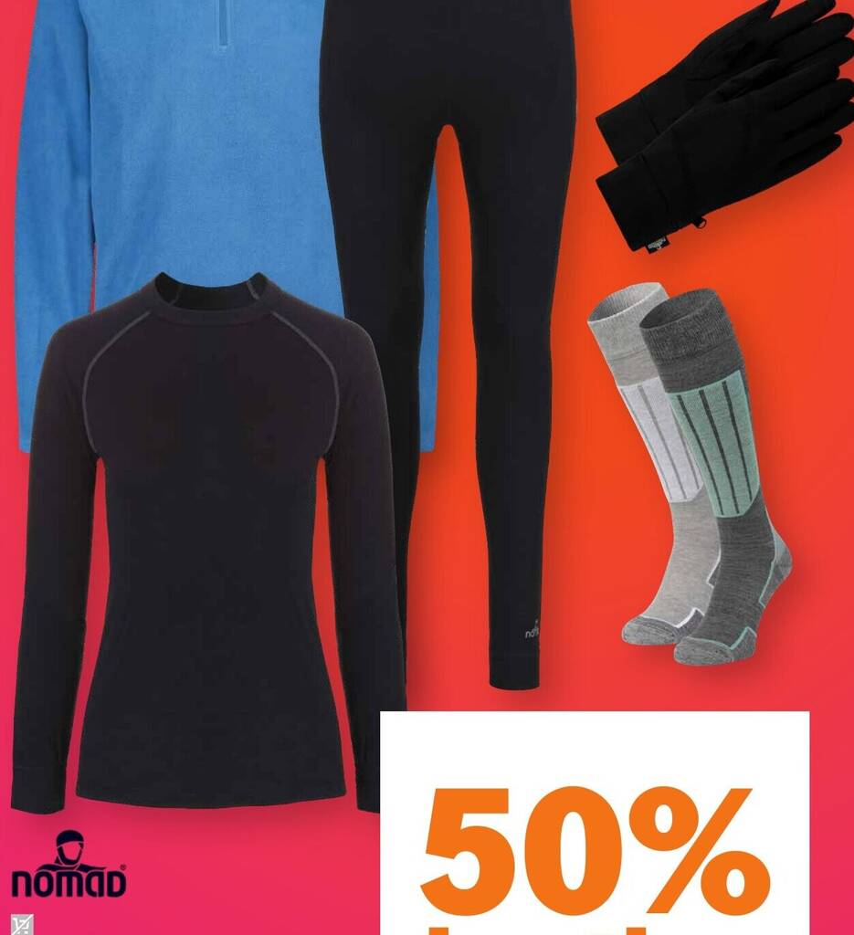 Albert Heijn Nomad kleding, handschoenen of sokken aanbieding
