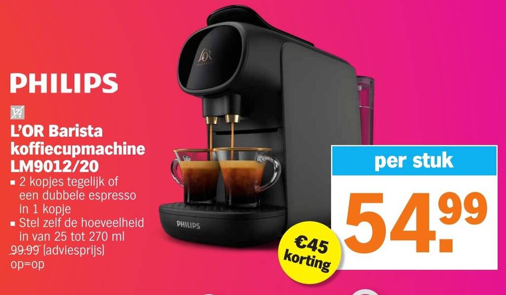 Albert Heijn PHILIPS L'OR Barista koffiecupmachine LM9012/20 aanbieding