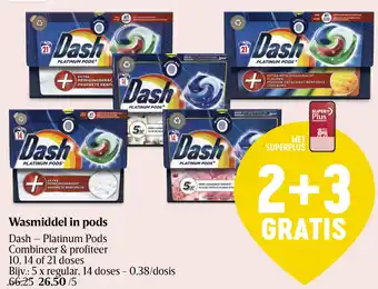 Delhaize Dash Platinum Pods Wasmiddel in pods aanbieding