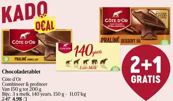 Delhaize Côte d'Or Chocoladetablet aanbieding