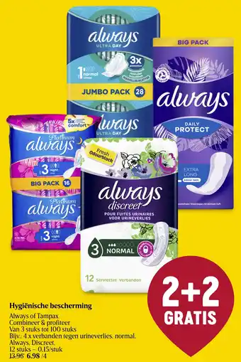 Always of Tampax Hygiënische bescherming