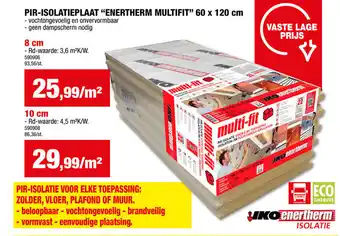 Hubo PIR-ISOLATIEPLAAT "ENERTHERM MULTIFIT" 60 x 120 cm aanbieding