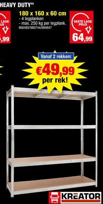 KREATOR GEGALVANISEERD REK "HEAVY DUTY" 180 x 160 x 60cm