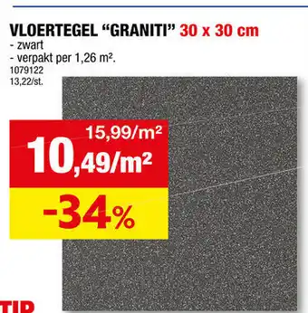 Hubo VLOERTEGEL "GRANITI" 30 x 30 cm aanbieding