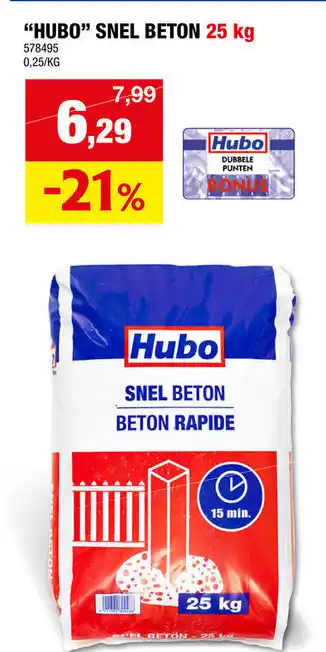 Hubo "HUBO" SNEL BETON 25 kg aanbieding