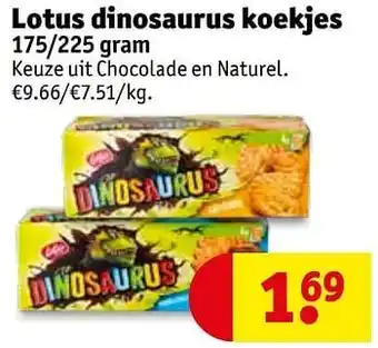 Kruidvat Lotus dinosaurus koekjes 225gram aanbieding