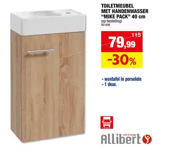 Hubo Allibert TOILETMEUBEL MET HANDENWASSER "MIKE PACK" 40 cm aanbieding