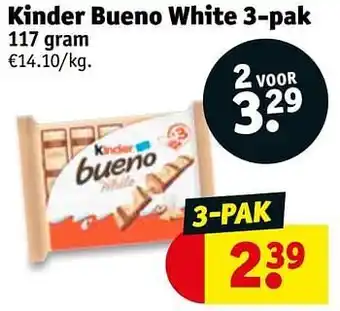 Kruidvat Kinder bueno white 117gram aanbieding