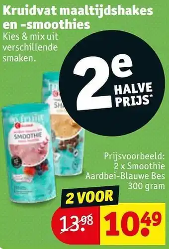 Kruidvat Smoothie aardbei-blauwe bes 300gram aanbieding