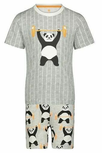 HEMA HEMA Kindershortama Panda Gebroken Wit (gebroken wit) aanbieding