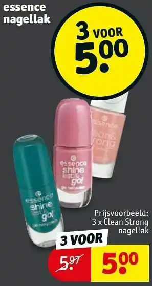 Kruidvat Essence nagellak clean strong aanbieding