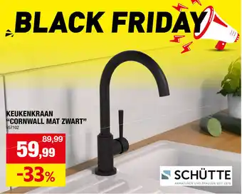 Hubo KEUKENKRAAN "CORNWALL MAT ZWART" aanbieding