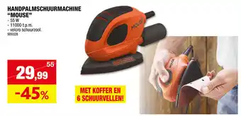 Hubo HANDPALMSCHUURMACHINE "MOUSE" aanbieding