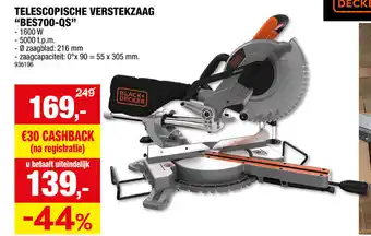 Hubo TELESCOPISCHE VERSTEKZAAG "BES700-QS" aanbieding
